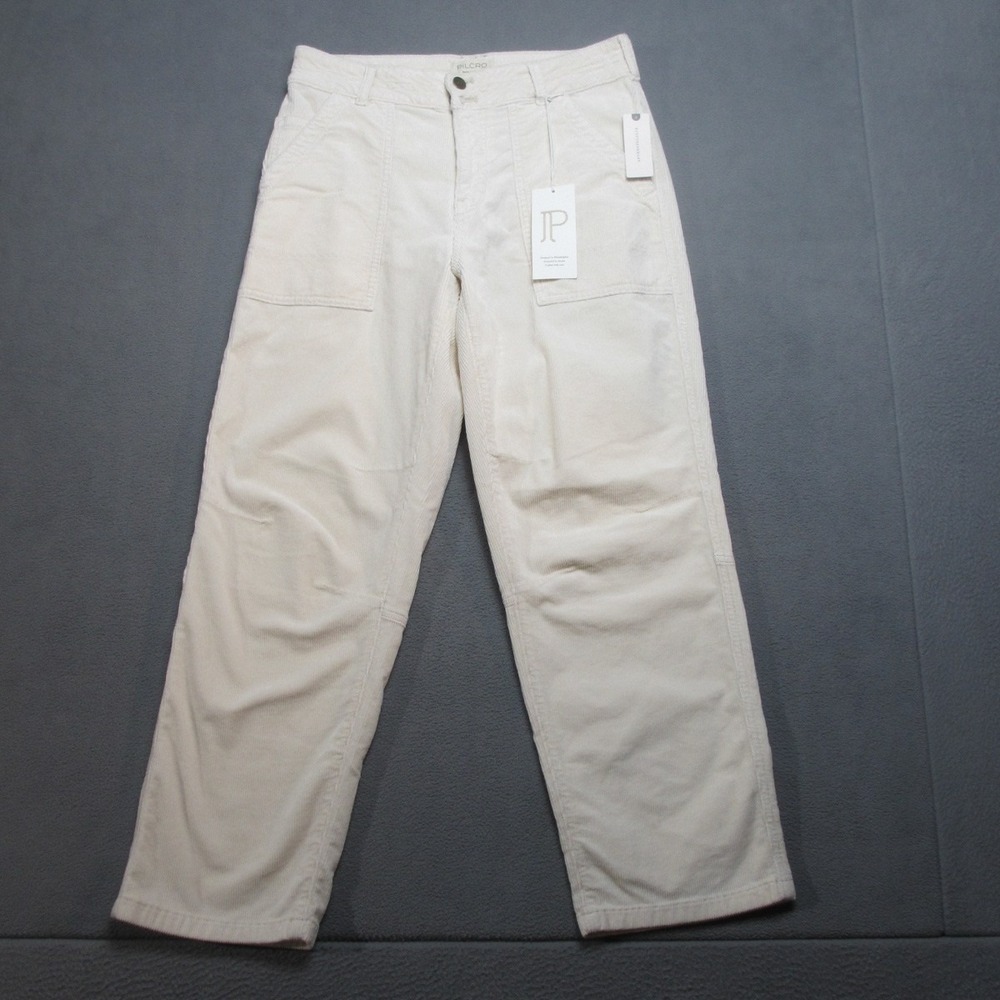 Pilcro Anthropologie Pants Womens 28 Ivory White Corduroy The Wanderer New